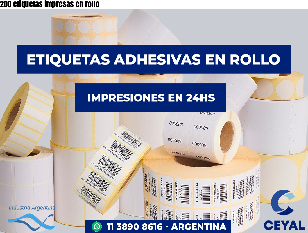 200 etiquetas impresas en rollo