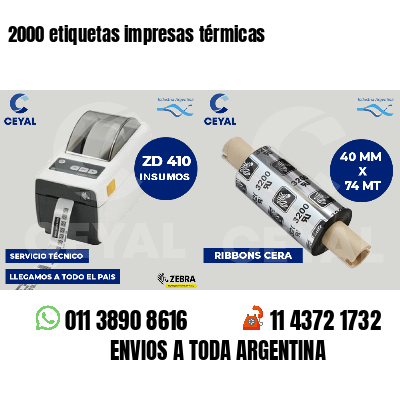 2000 etiquetas impresas térmicas