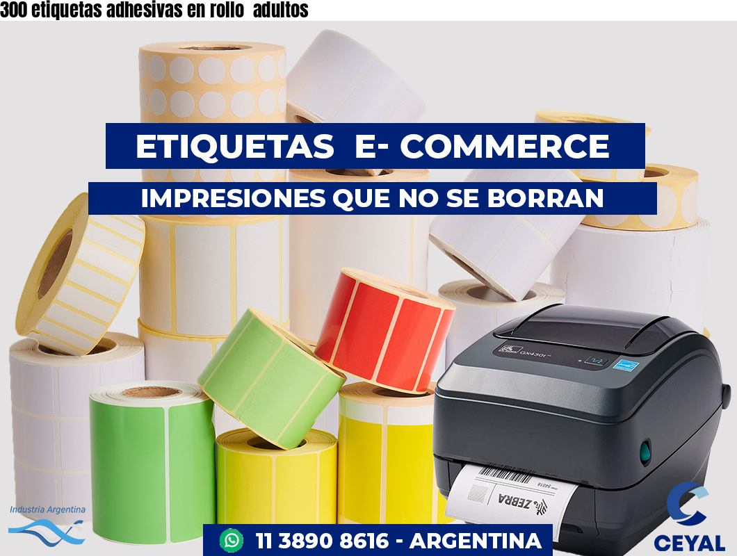 300 etiquetas adhesivas en rollo  adultos