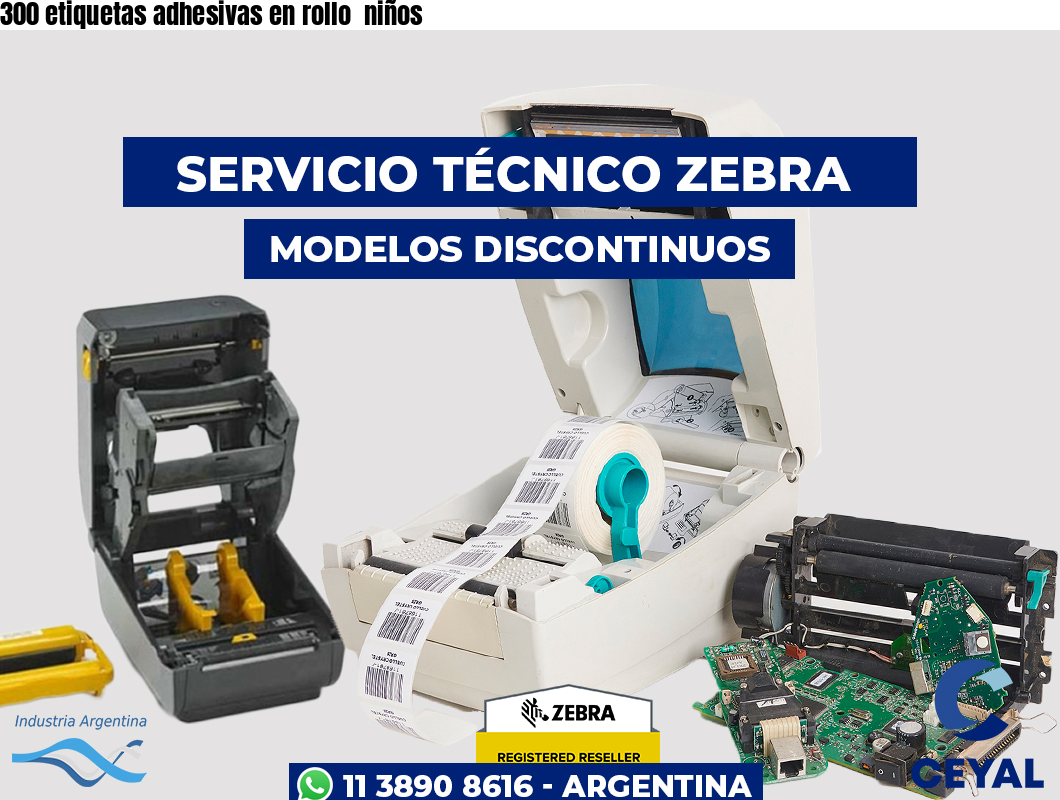 300 etiquetas adhesivas en rollo niños