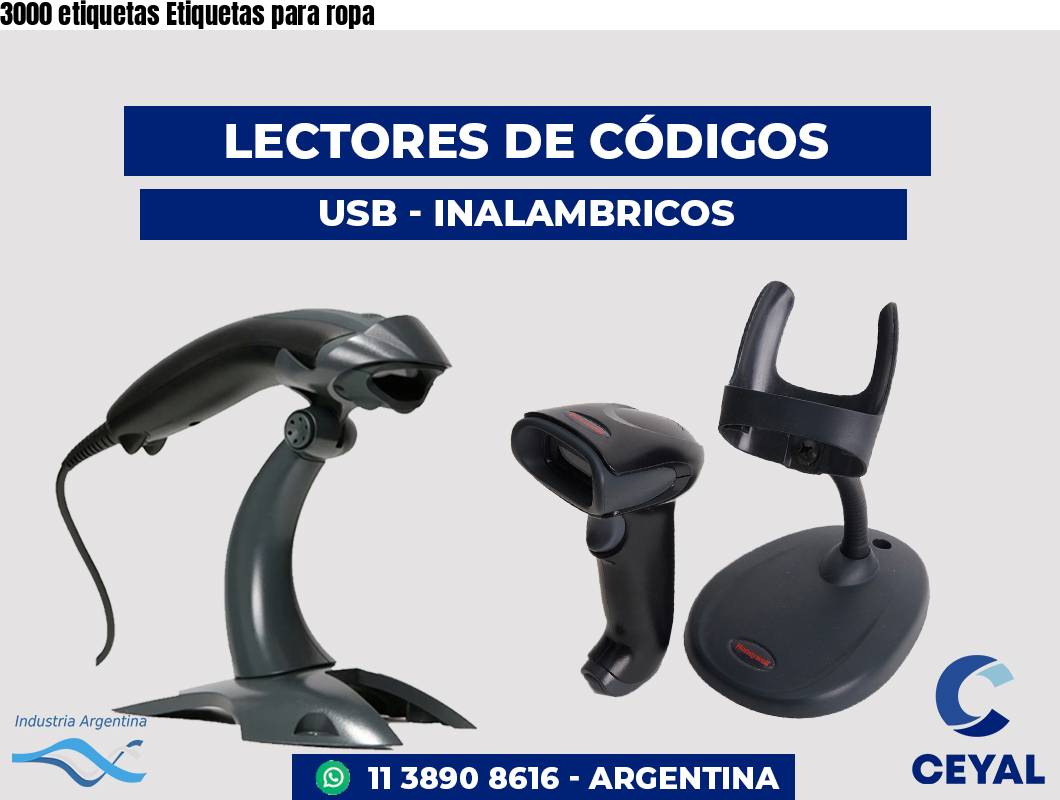 3000 etiquetas Etiquetas para ropa