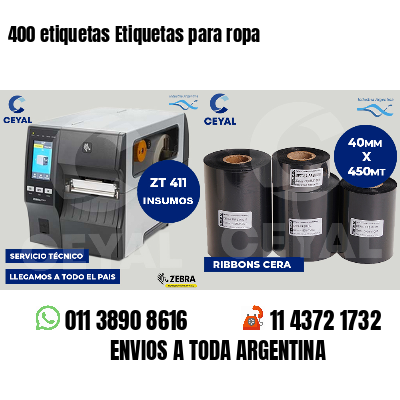 400 etiquetas Etiquetas para ropa