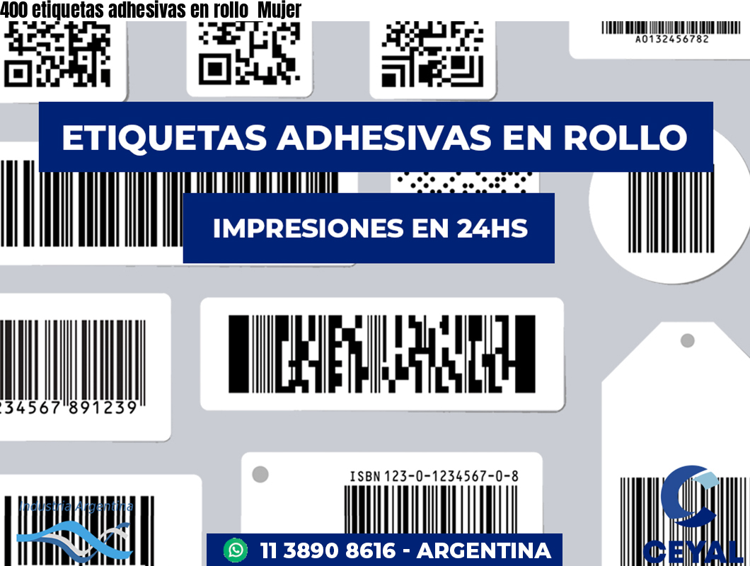 400 etiquetas adhesivas en rollo  Mujer