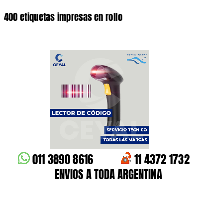 400 etiquetas impresas en rollo