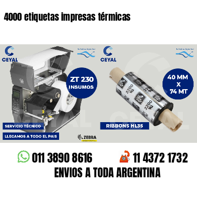 4000 etiquetas impresas térmicas