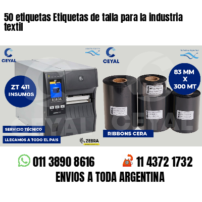 50 etiquetas Etiquetas de talla para la industria textil