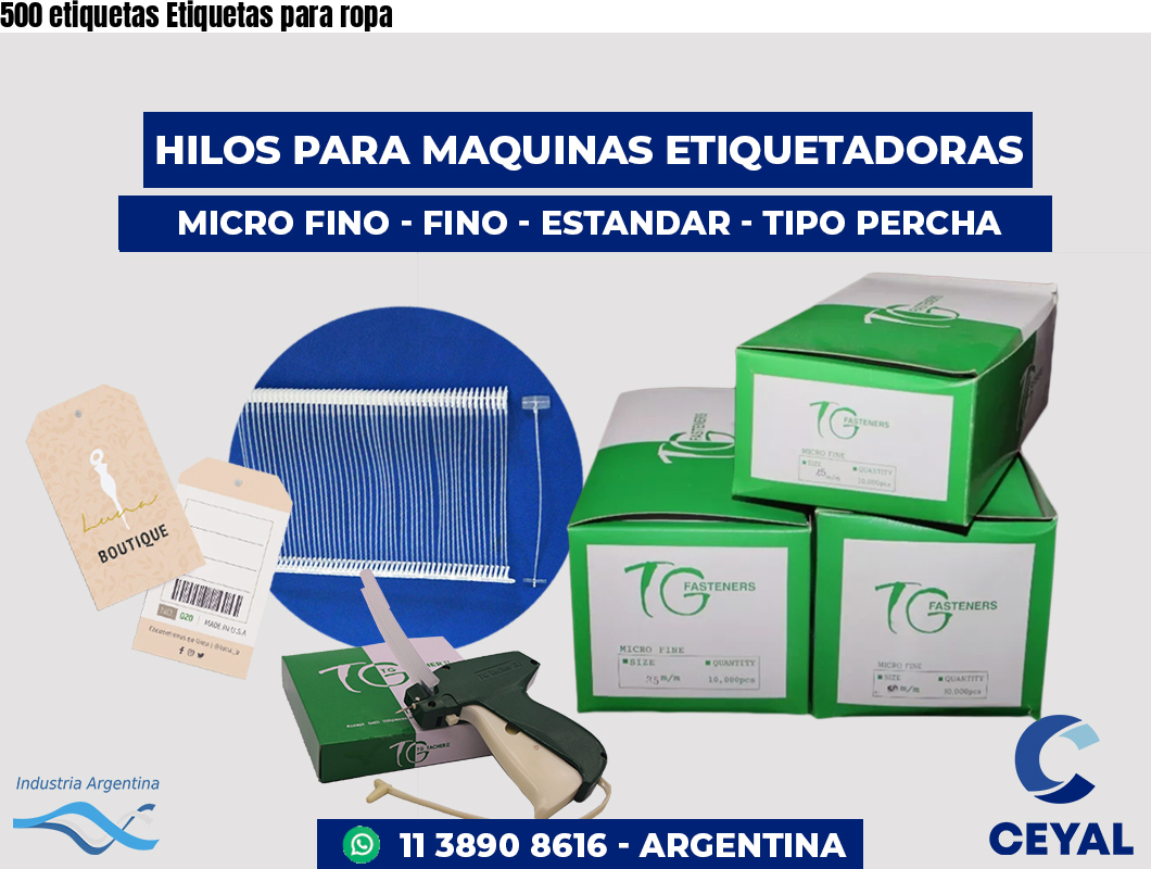 500 etiquetas Etiquetas para ropa