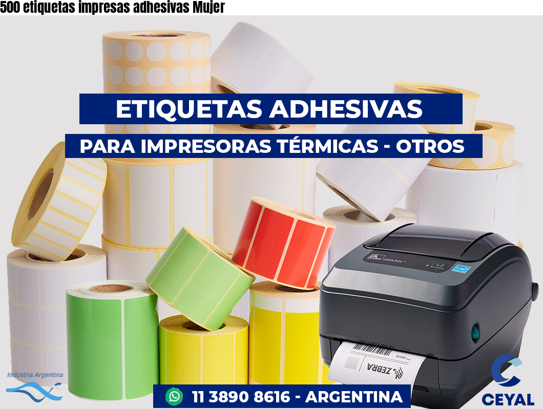 500 etiquetas impresas adhesivas Mujer