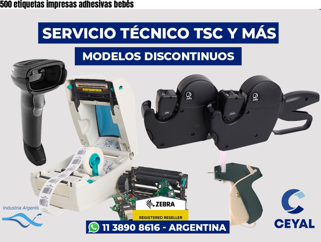 500 etiquetas impresas adhesivas bebés