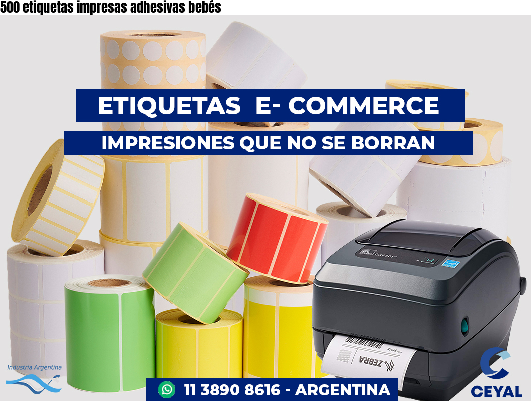 500 etiquetas impresas adhesivas bebés