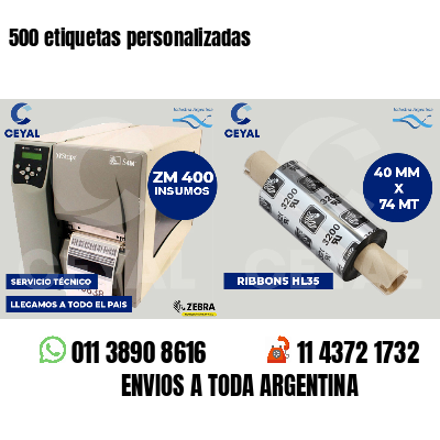 500 etiquetas personalizadas