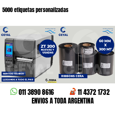 5000 etiquetas personalizadas