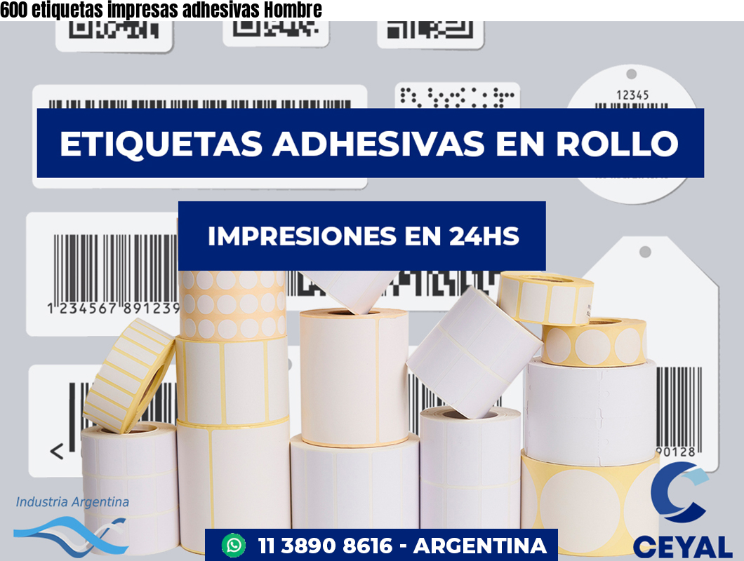600 etiquetas impresas adhesivas Hombre