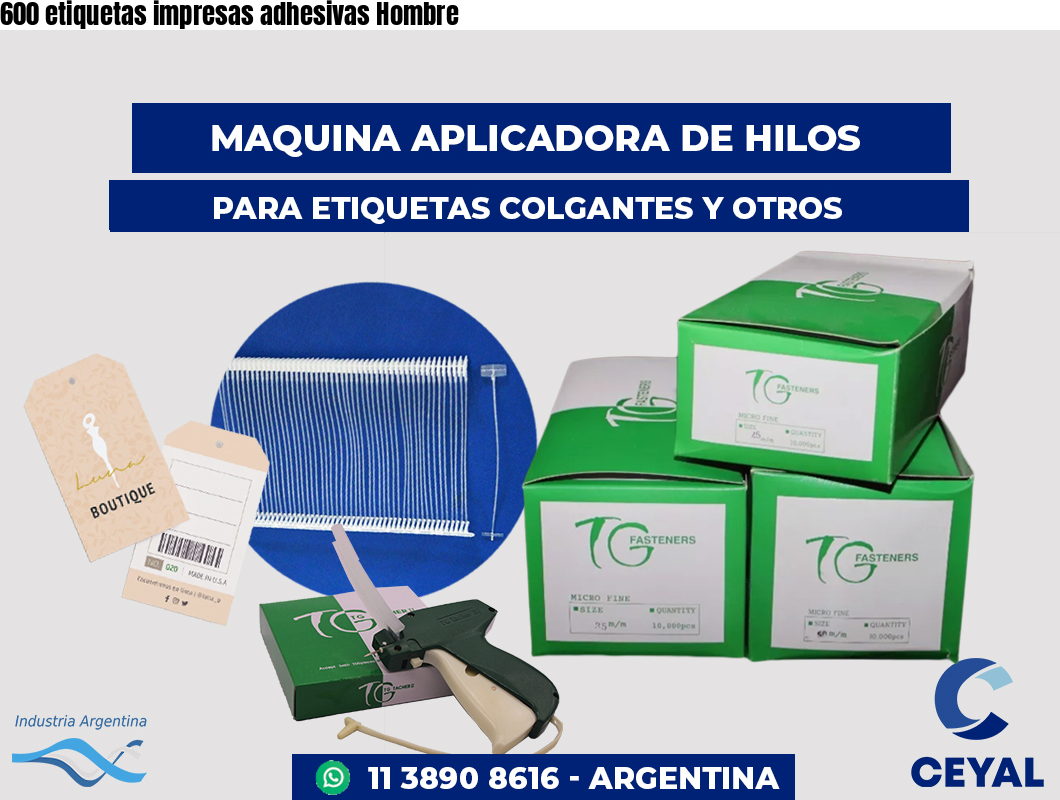 600 etiquetas impresas adhesivas Hombre