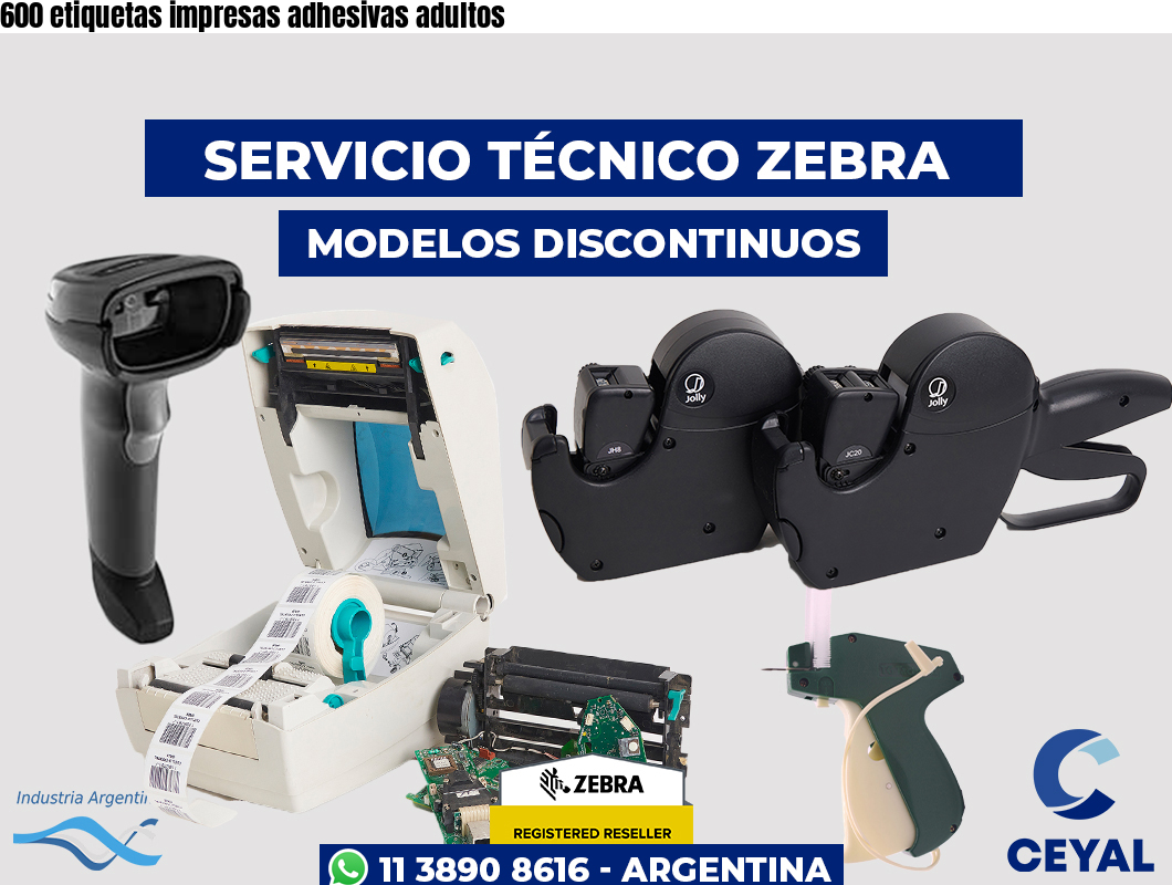 600 etiquetas impresas adhesivas adultos