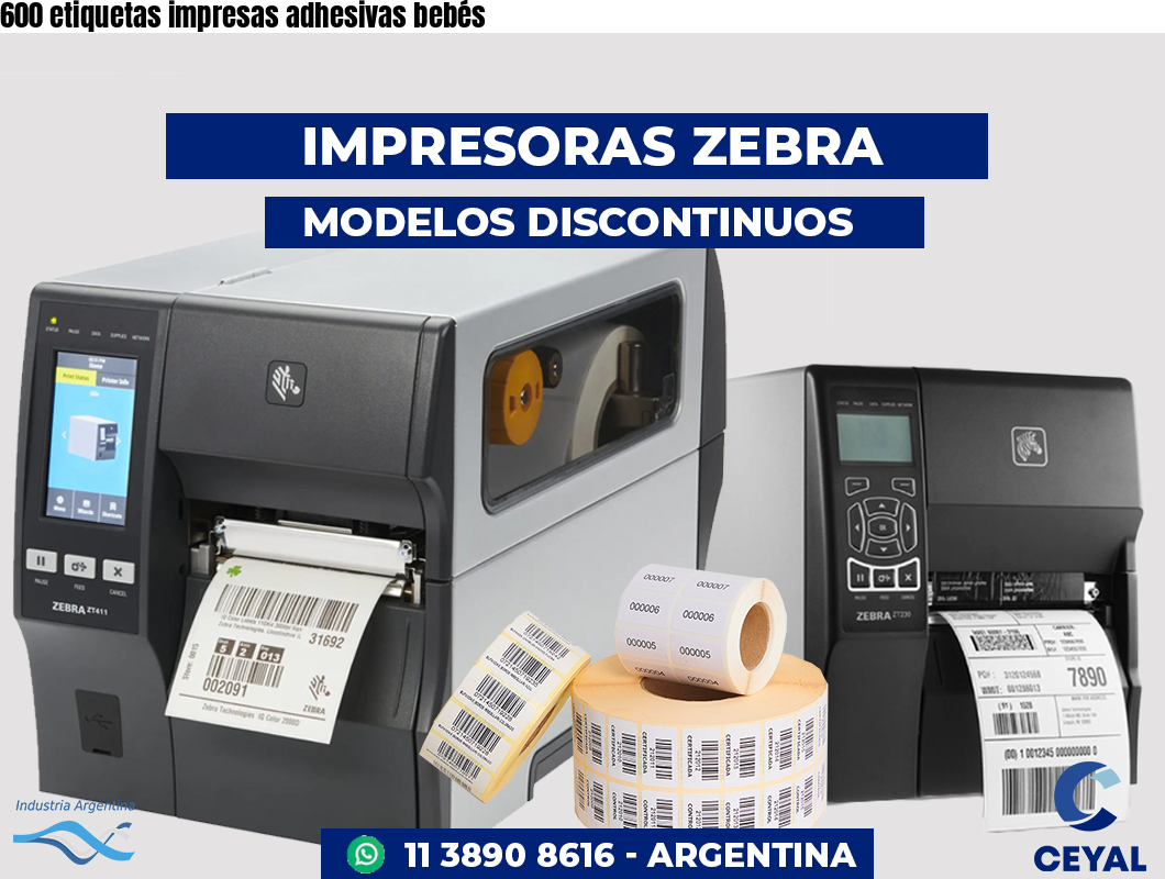 600 etiquetas impresas adhesivas bebés