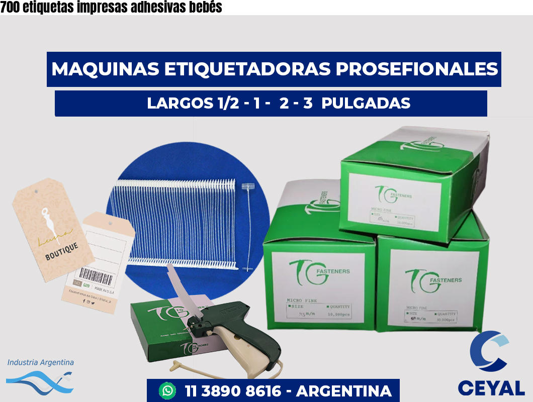 700 etiquetas impresas adhesivas bebés