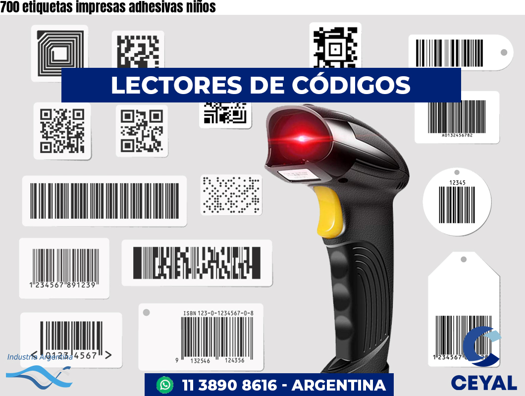 700 etiquetas impresas adhesivas niños