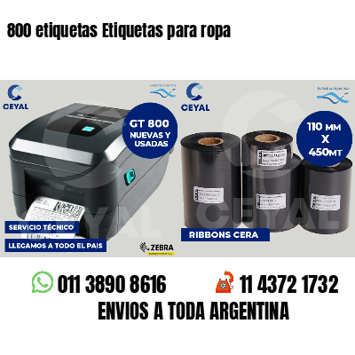 800 etiquetas Etiquetas para ropa