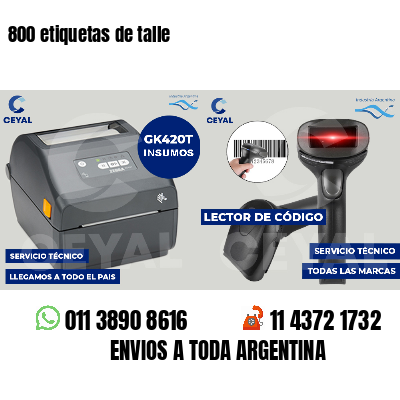800 etiquetas de talle