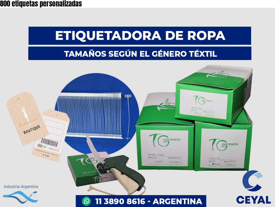 800 etiquetas personalizadas