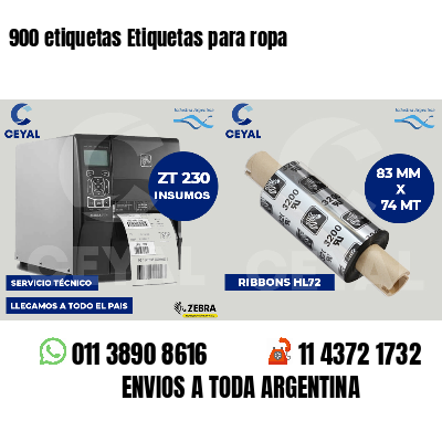 900 etiquetas Etiquetas para ropa