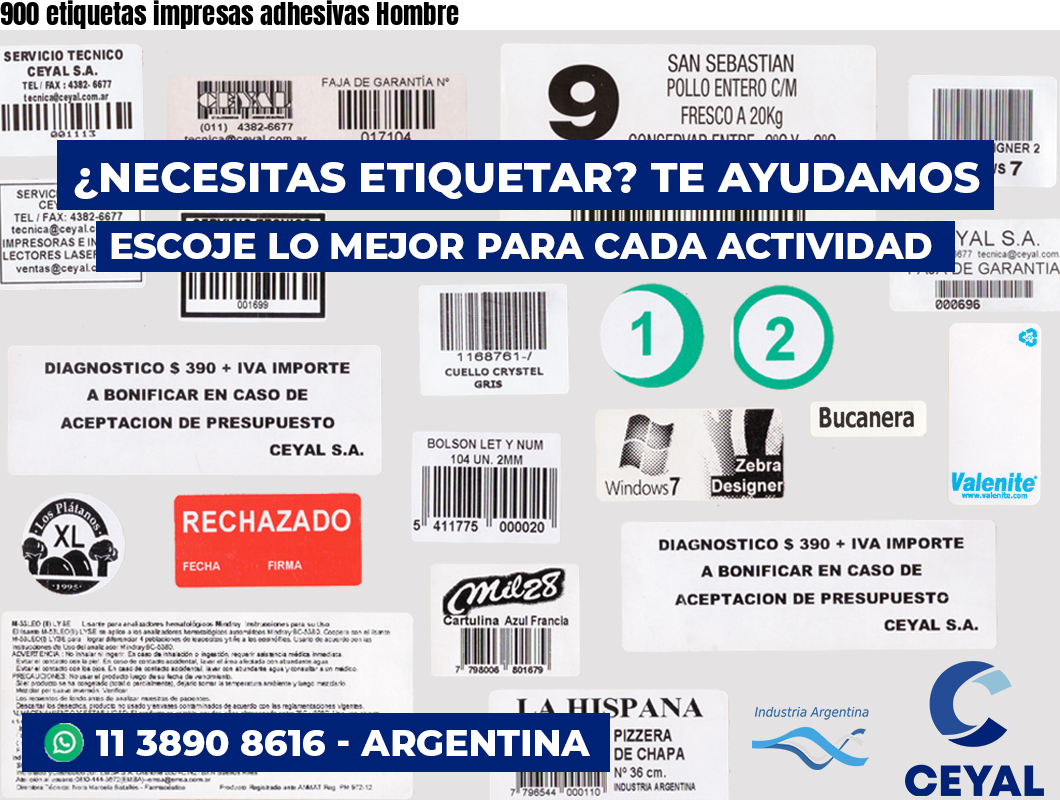 900 etiquetas impresas adhesivas Hombre