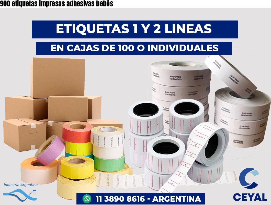 900 etiquetas impresas adhesivas bebés