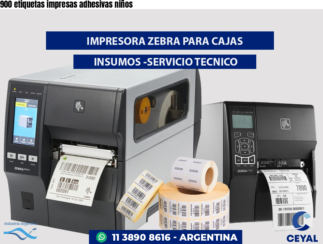 900 etiquetas impresas adhesivas niños
