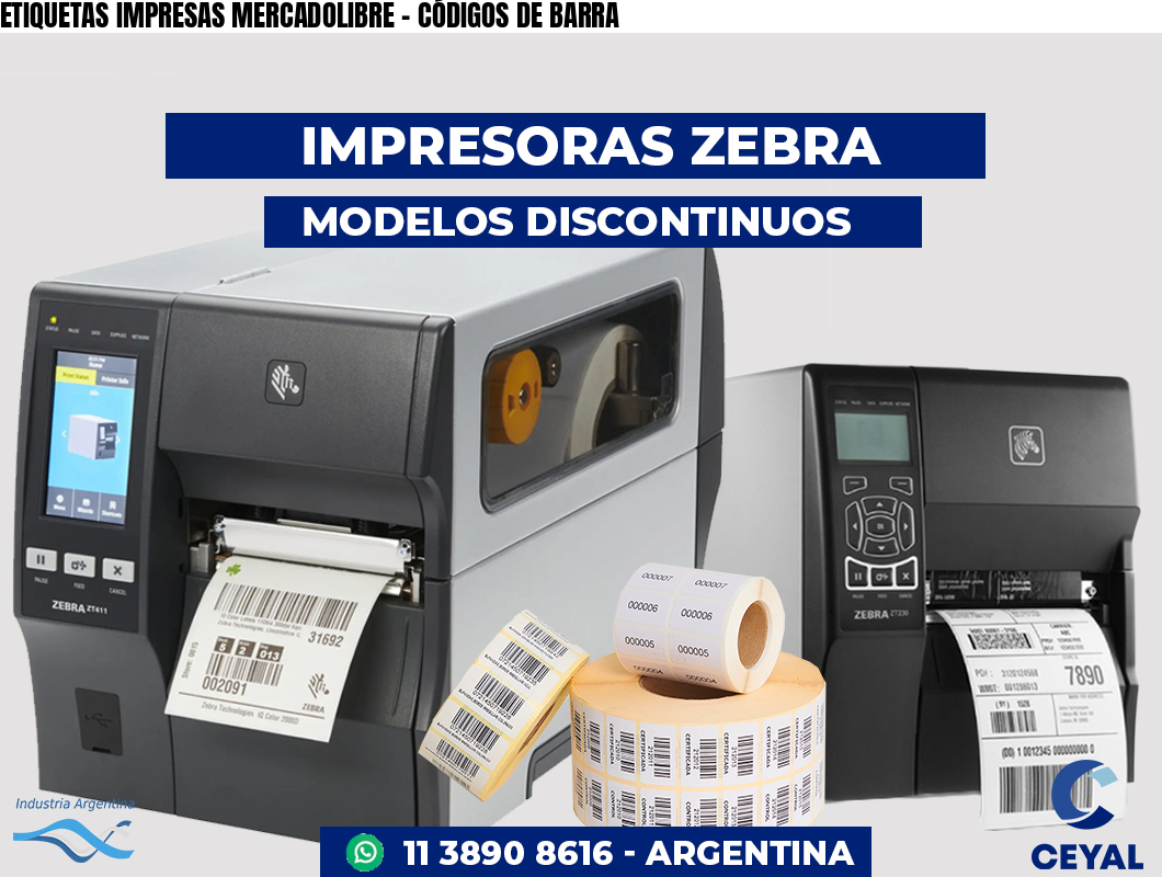 ETIQUETAS IMPRESAS MERCADOLIBRE - CÓDIGOS DE BARRA