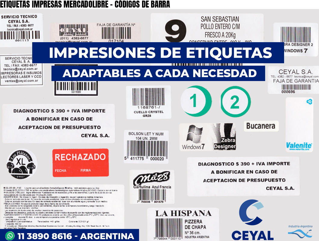 ETIQUETAS IMPRESAS MERCADOLIBRE – CÓDIGOS DE BARRA