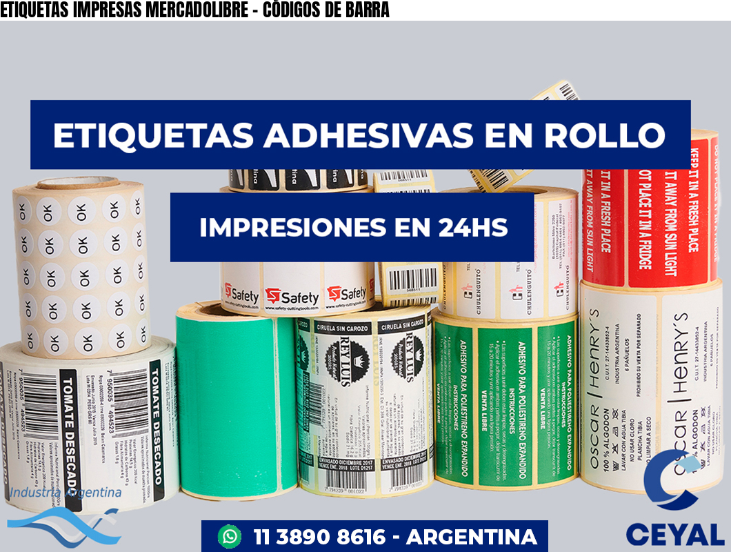 ETIQUETAS IMPRESAS MERCADOLIBRE – CÓDIGOS DE BARRA