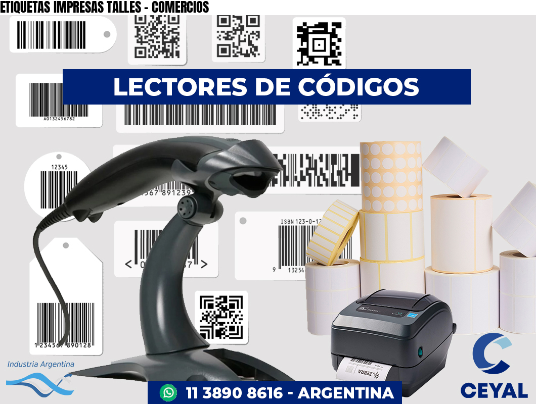 ETIQUETAS IMPRESAS TALLES - COMERCIOS