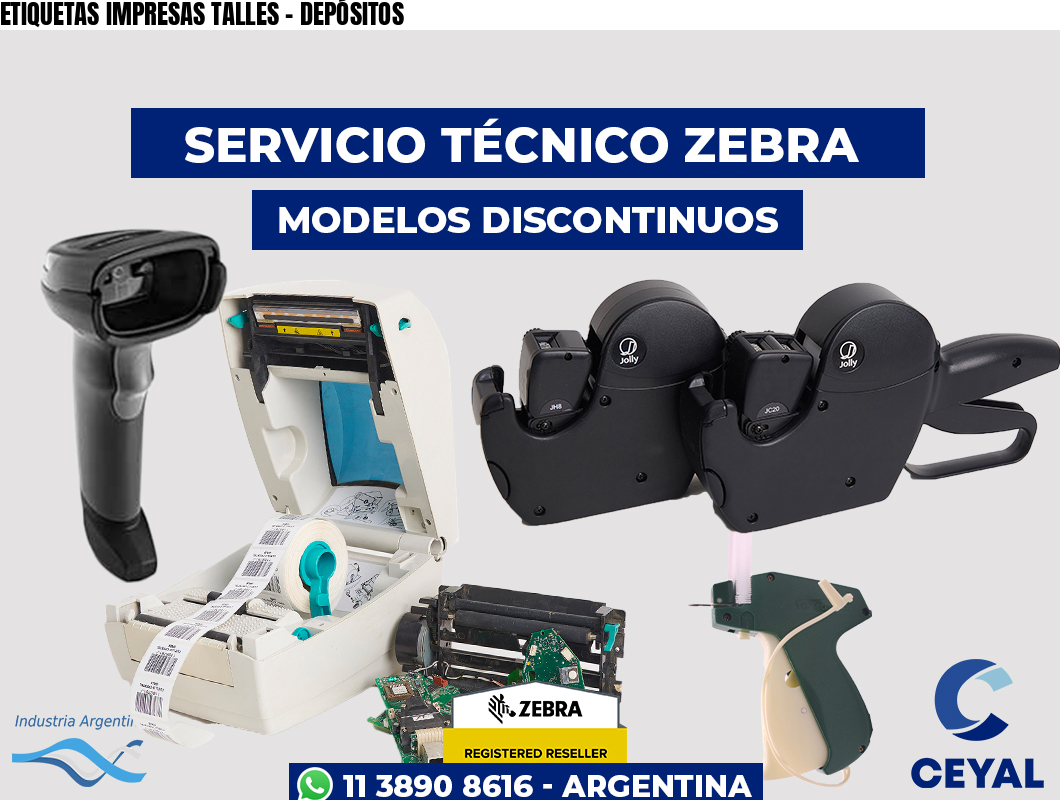 ETIQUETAS IMPRESAS TALLES - DEPÓSITOS