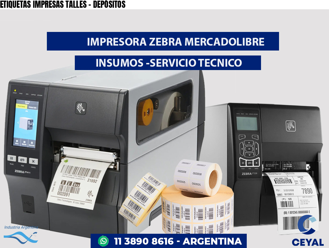 ETIQUETAS IMPRESAS TALLES - DEPÓSITOS