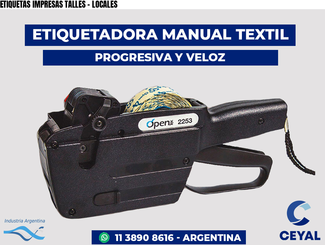 ETIQUETAS IMPRESAS TALLES - LOCALES