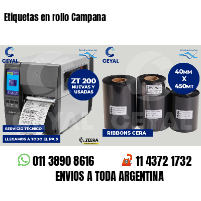Etiquetas en rollo Campana