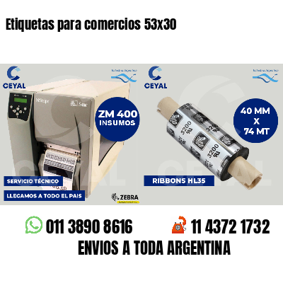 Etiquetas para comercios 53x30