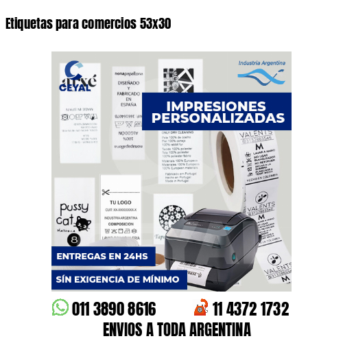 Etiquetas para comercios 53x30