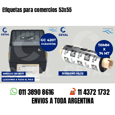 Etiquetas para comercios 53x55
