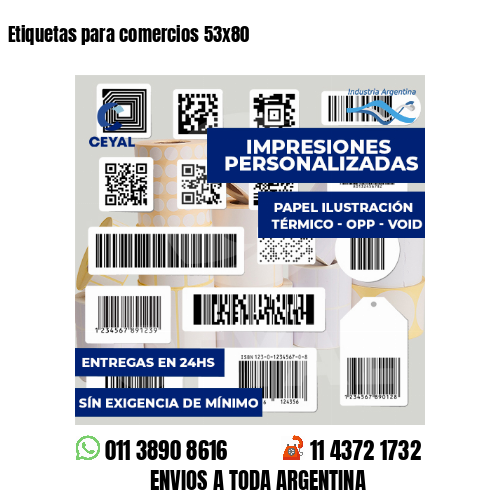 Etiquetas para comercios 53x80