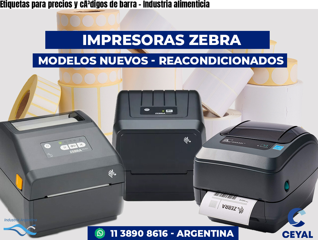 Etiquetas para precios y códigos de barra - Industria alimenticia