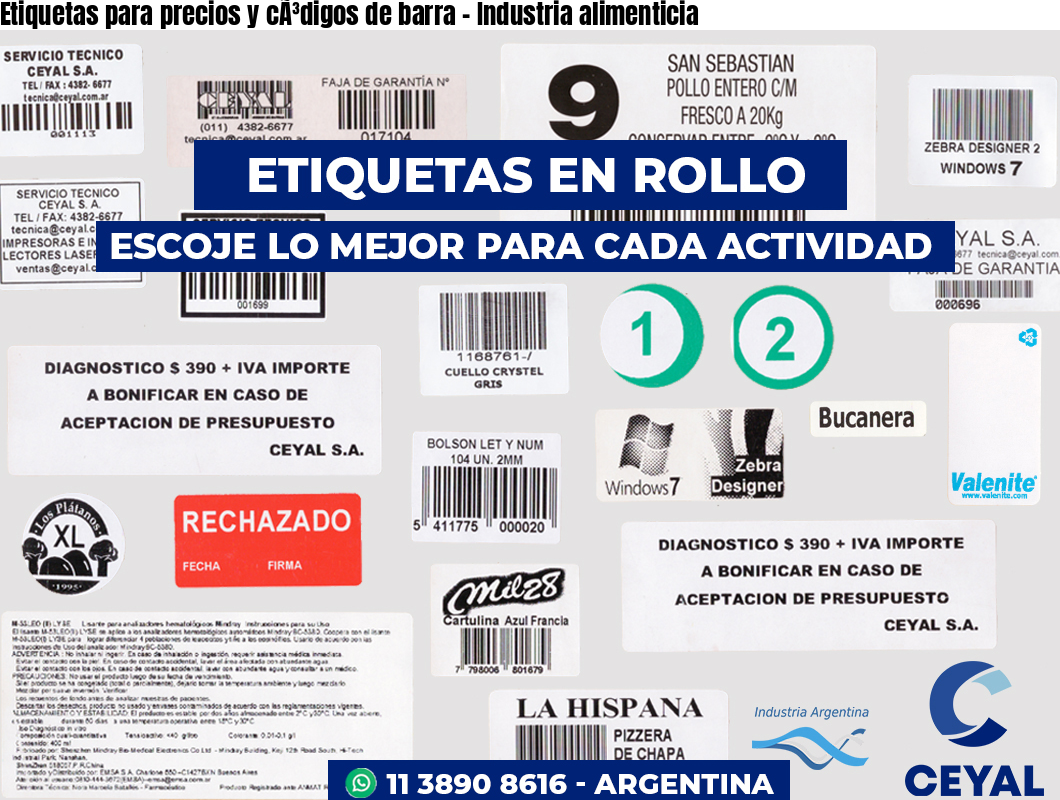 Etiquetas para precios y cÃ³digos de barra – Industria alimenticia