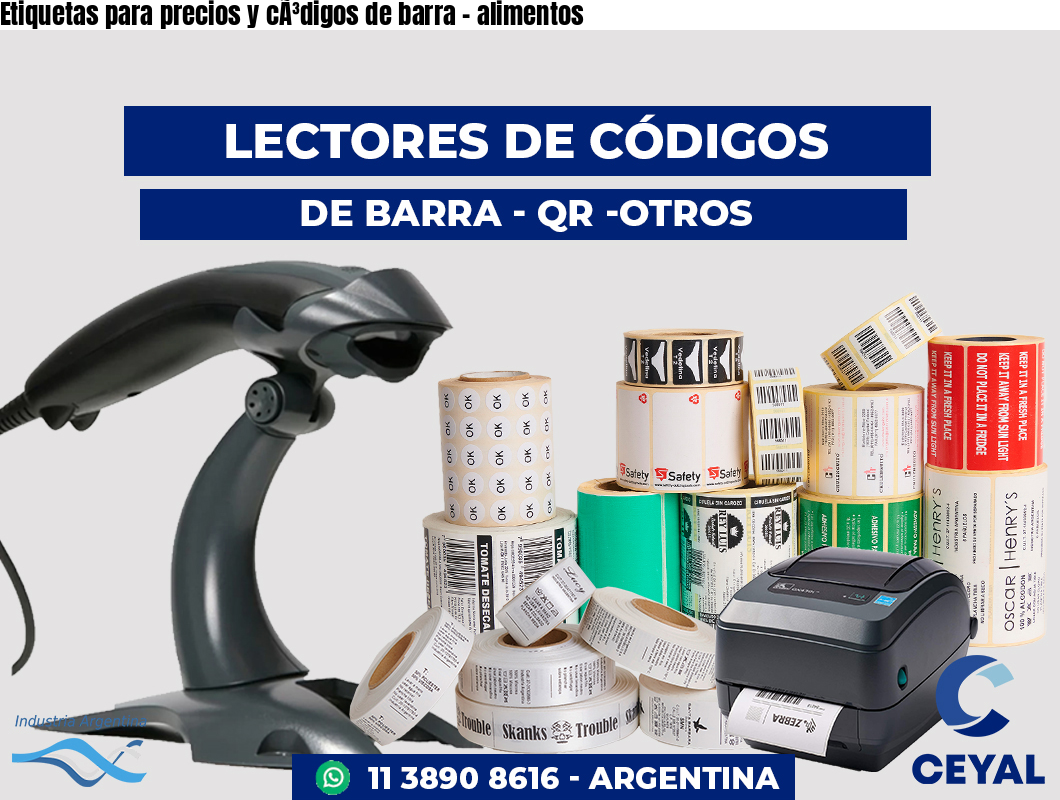 Etiquetas para precios y códigos de barra - alimentos