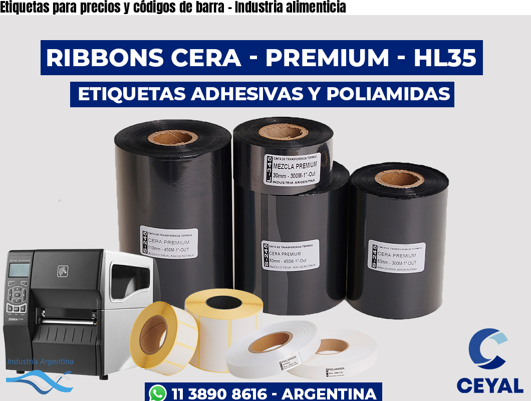 Etiquetas para precios y códigos de barra - Industria alimenticia