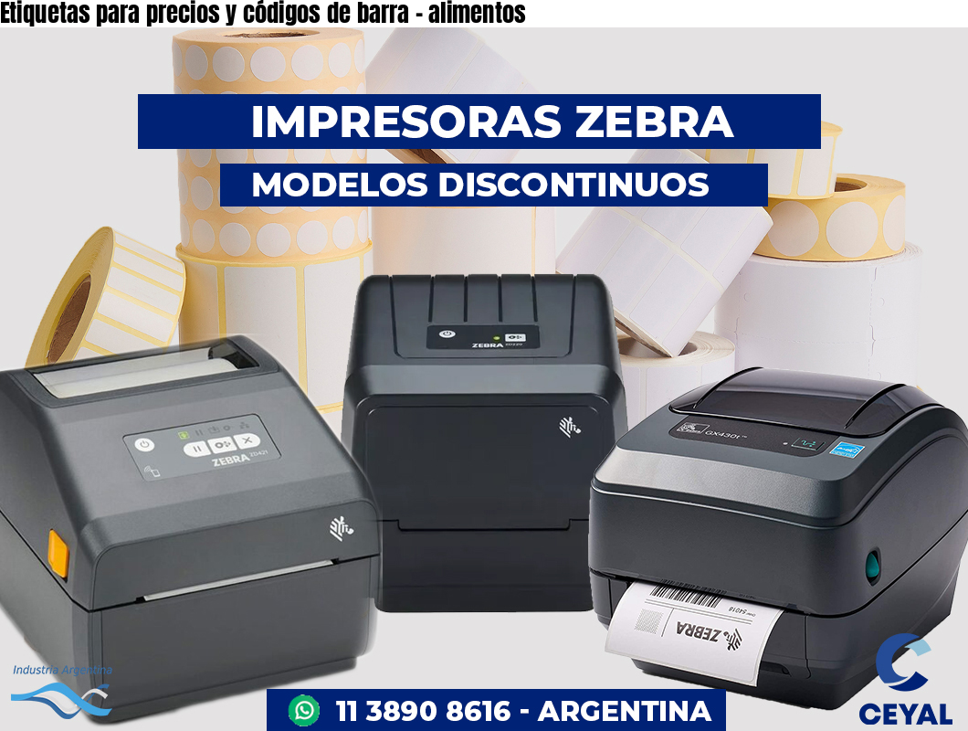 Etiquetas para precios y códigos de barra - alimentos