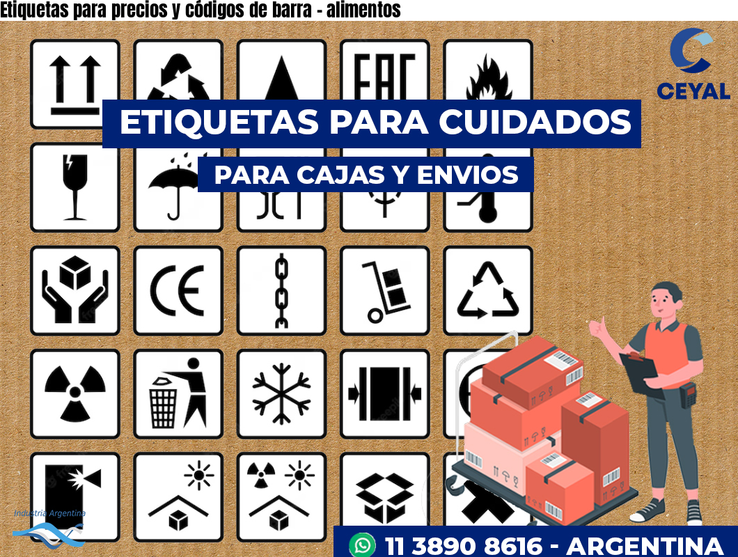 Etiquetas para precios y códigos de barra – alimentos