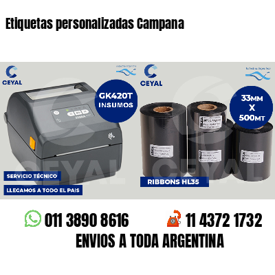 Etiquetas personalizadas Campana