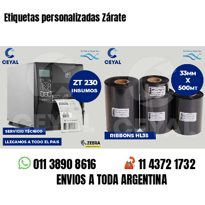 Etiquetas personalizadas Zárate