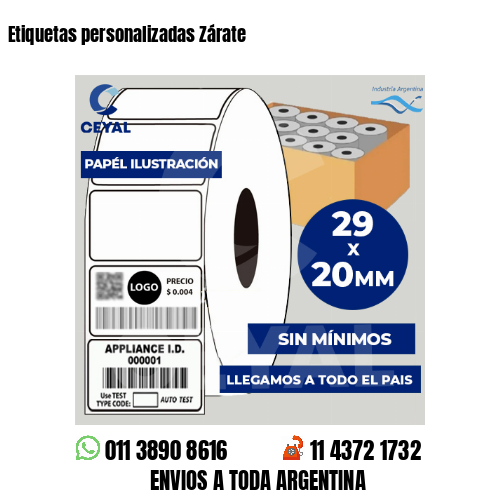 Etiquetas personalizadas Zárate
